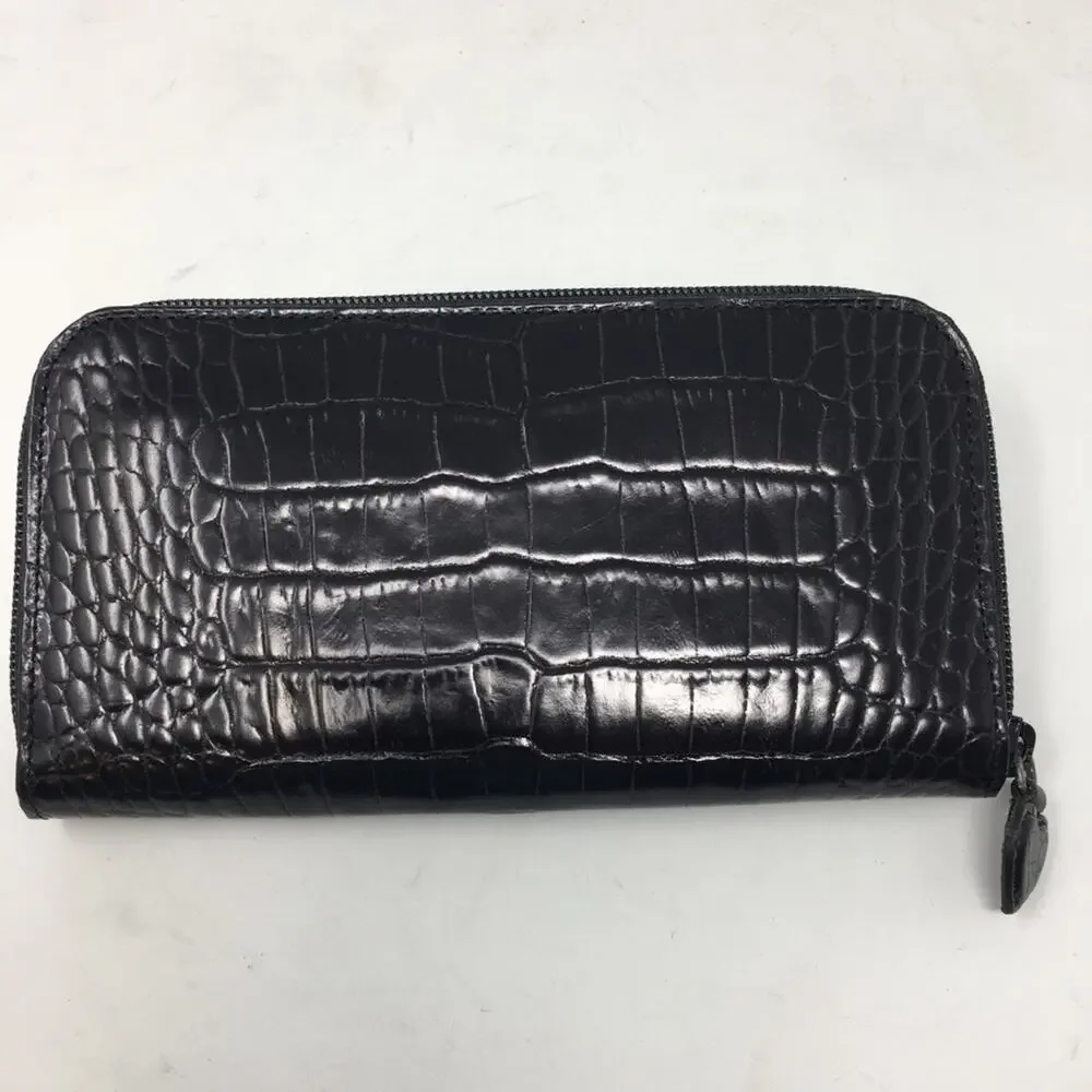Brighton NWT Venezia Black Leather Zip Wallet